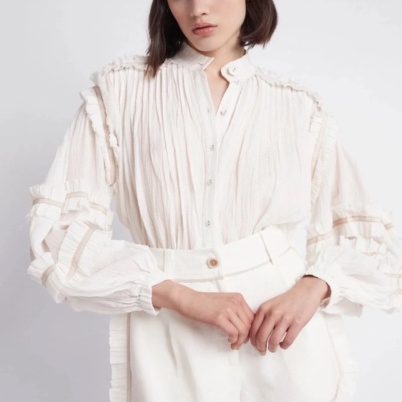 Aje White Harvest Blouse AU8=S - Picture 1 of 11